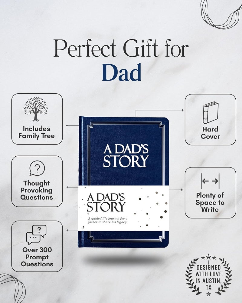 Coco & Lan Dad's Life Story Journal (Hardcover): A Meaningful Keepsake for Dad to Share His Journey and Memories, Book Includes 250+ Prompt Questions, Sentimental Gifts for Father's Day, Birthday & Christmas - Image 2